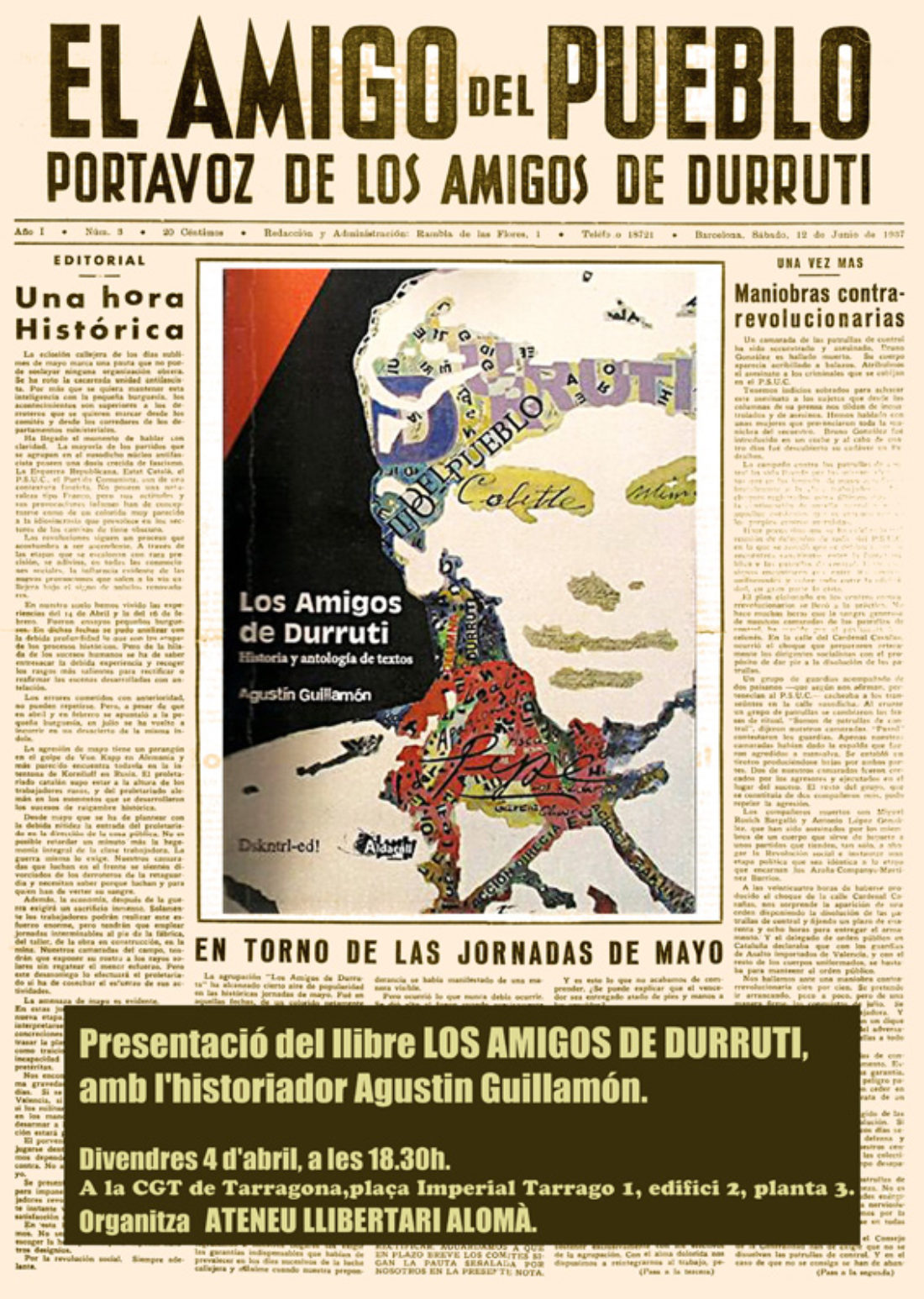 Presentación del libro «Los amigos de Durruti» en Tarragona