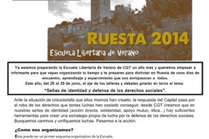 Escuela Libertaria de Verano de la CGT Ruesta 2014