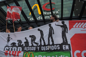 Protesta en Murcia contra el despido de nuestra compañera en McDonalds