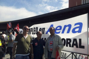 Primera protesta en el Adolfo Suárez, contra la Privatización de Aena