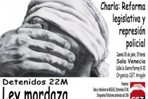26J: Charla contra la Ley Mordaza en Zaragoza