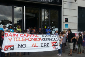 Éxito de la huelga de 24 horas en Atento-Barcelona y de la jornada de movilización convocada por CGT