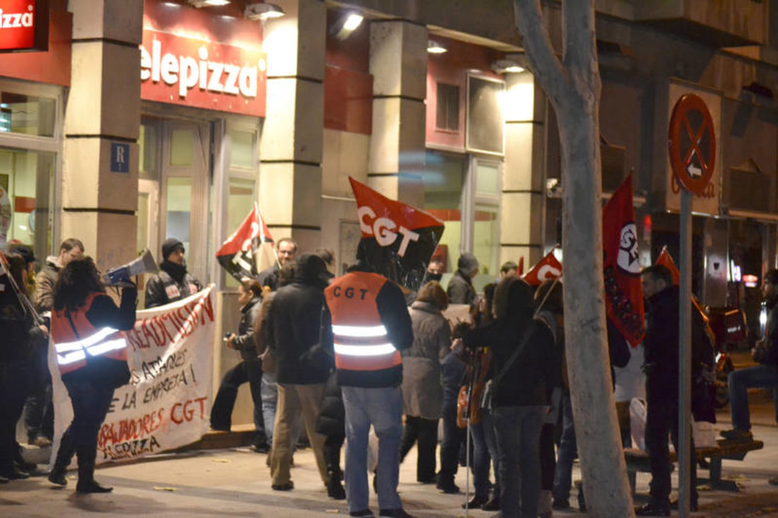 Campaña solidaria trabajadores/as Telepizza. Paros en Telepizza 26 julio y 1 agosto