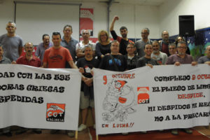 [Fotos] Celebrada la Asamblea de militantes de CGT-PV donde Desi Martín ha informado sobre el TTIP y se ha manifestado la solidaridad con las trabajadoras de la limpieza de Grecia y del Complejo 9 d´Octubre de Valencia