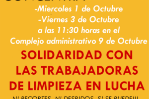 Concentraciones de las trabajadoras de limpieza en Valencia para los próximos 1 y 3 de octubre