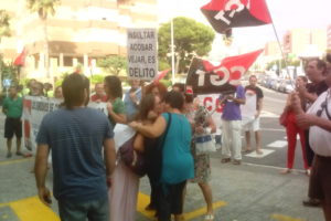 CGT apoya a Rocío con una manifestación en contra del acoso y coacción que por parte del alcalde de Los Barrios ha llevado contra ella