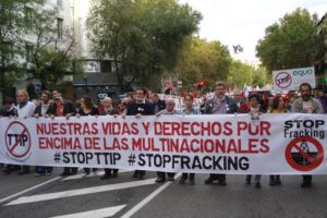 Manifestación en Madrid contra el Acuerdo Transatlántico de Libre Comercio e Inversión