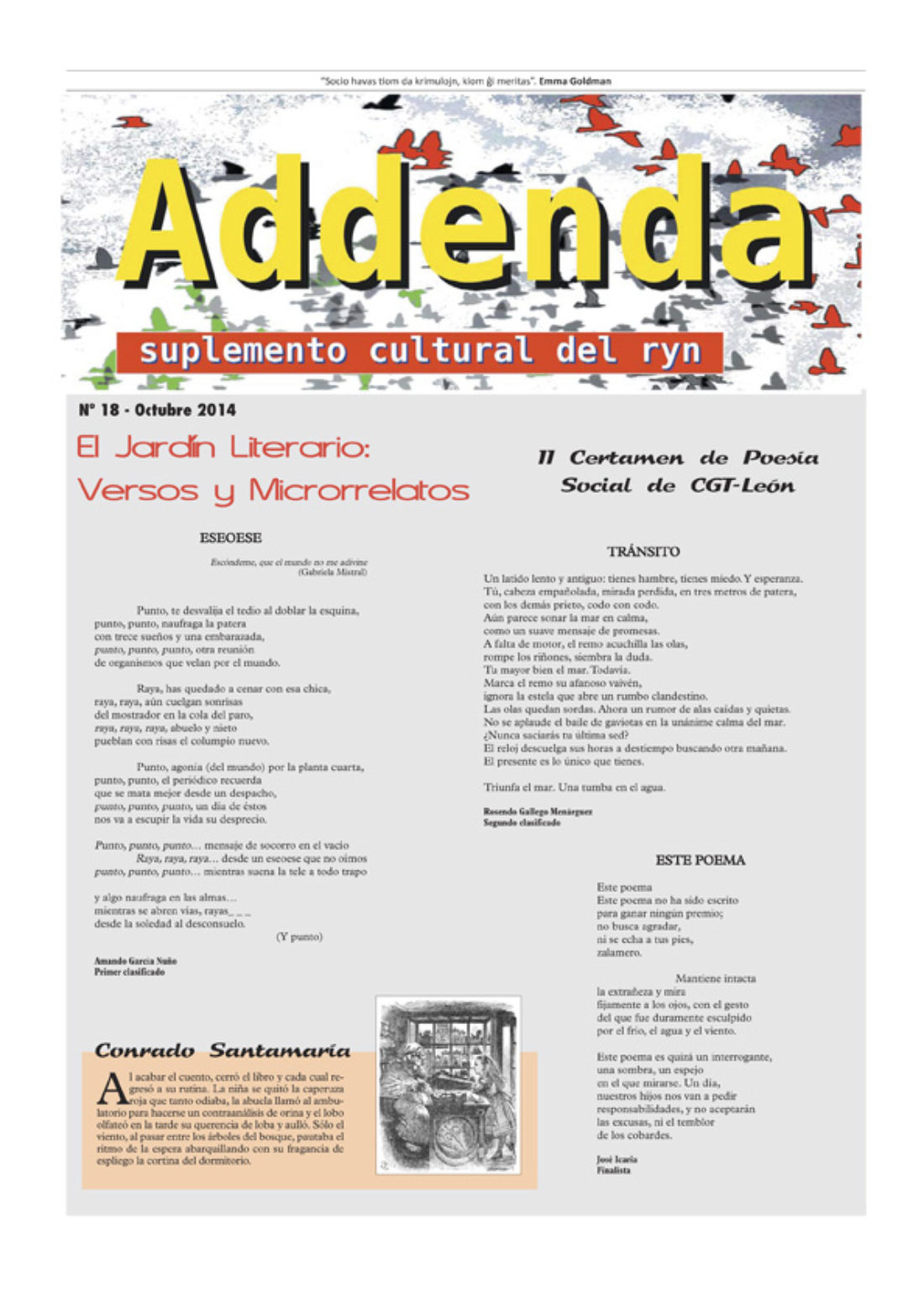Addenda, suplemento cultural del RyN – Nº 18, octubre 2014