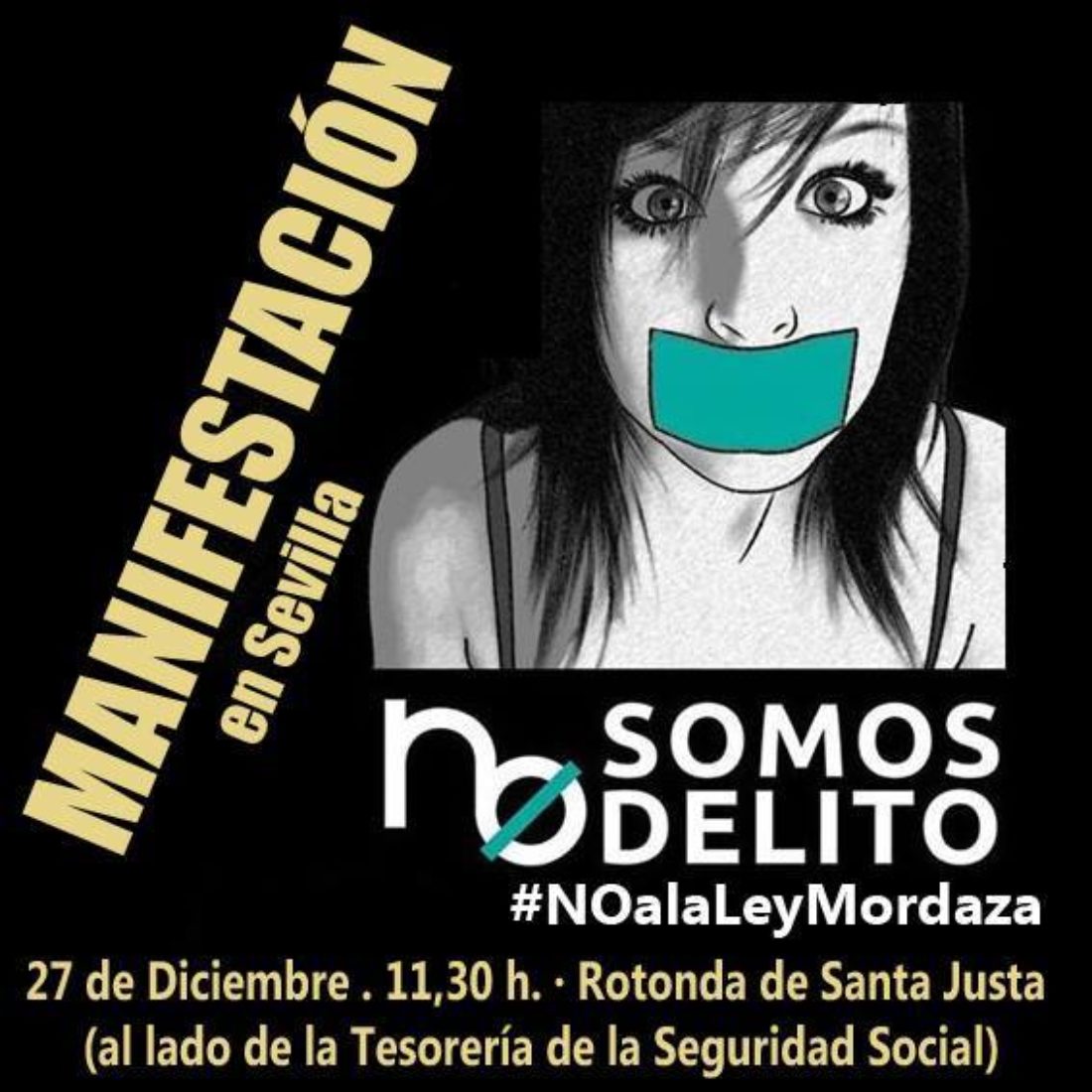 27-D: Primera manifestación contra la Ley Mordaza en Sevilla