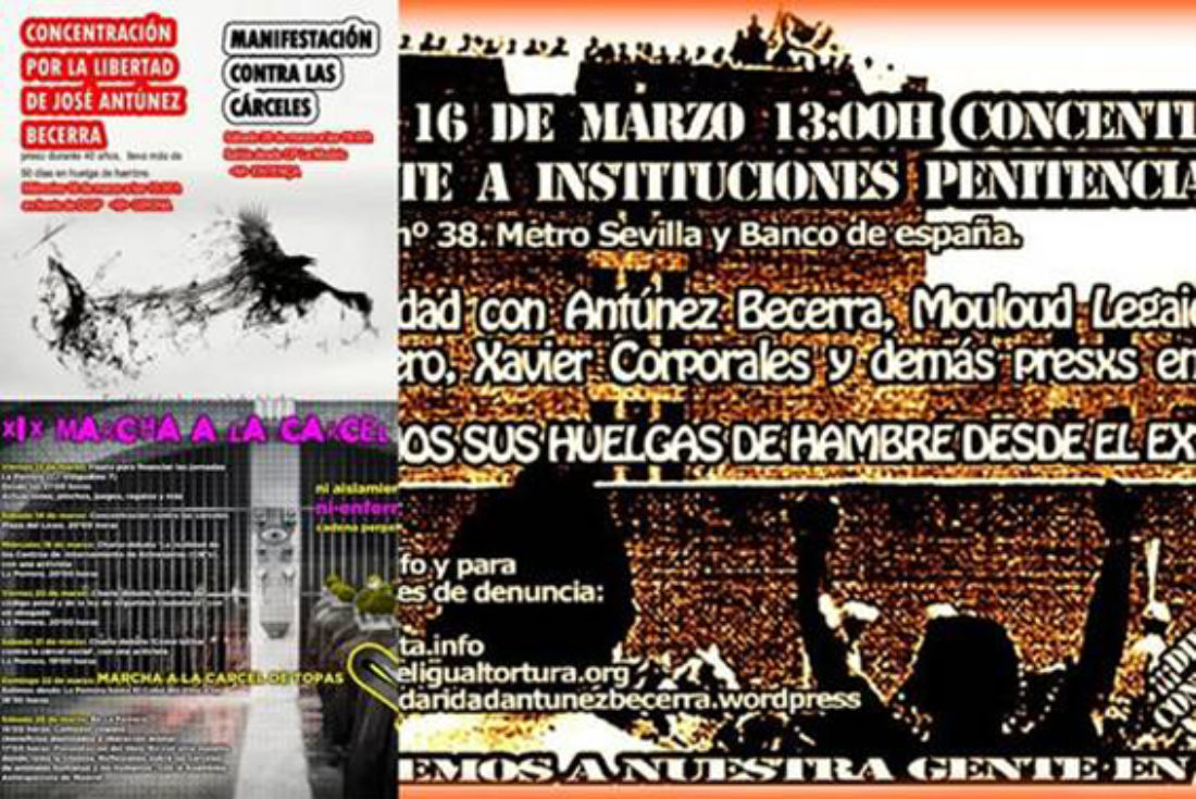 Concentraciones anticarcelarias en Madrid, Barcelona y Salamanca
