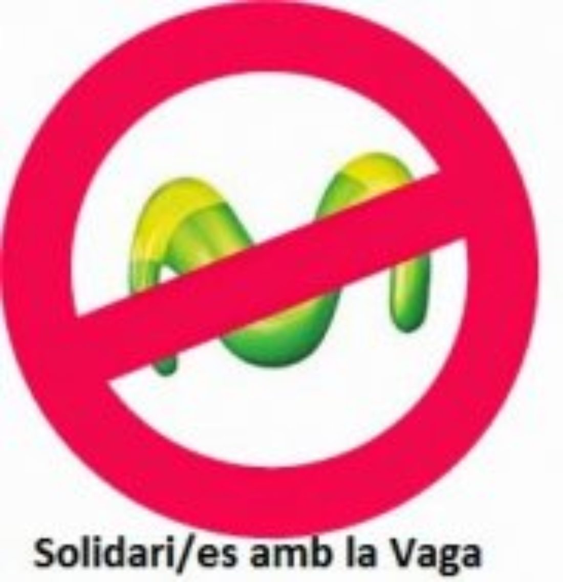 Concentración en solidaridad con los y las trabajadoras en Huelga de Movistar en Sabadell, el 16 de abril