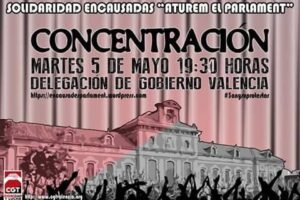 5-m València: Concentración solidaridad con las encausadas «Aturem el Parlament»