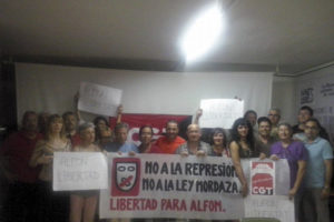 Declaración del Pleno de Sindicatos de la CGT-PV y Murcia contra el encarcelamiento de Alfon, la represión al activismo social y la Ley Mordaza
