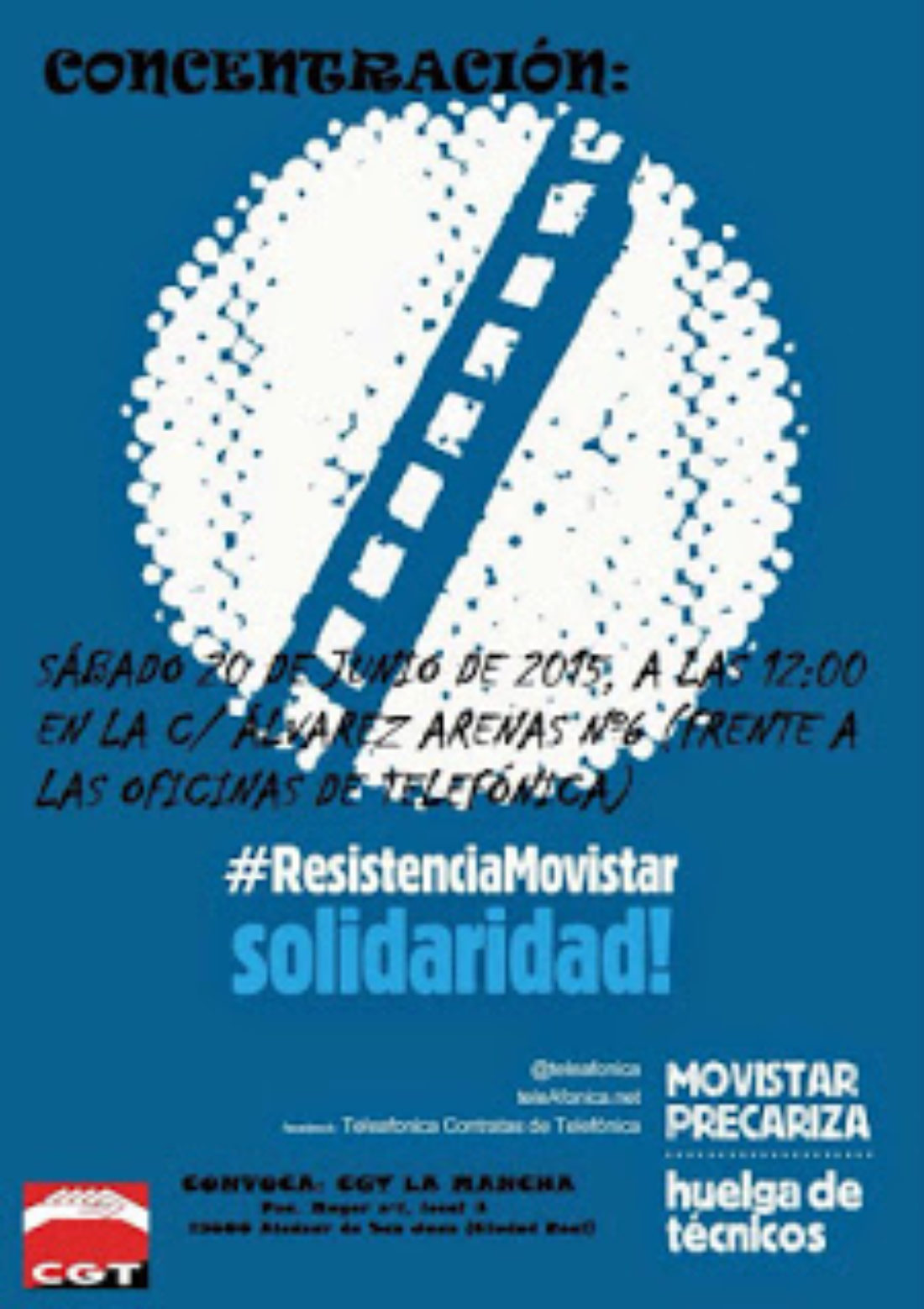 Concentración SOV CGT La Mancha en apoyo a las plantillas de las contratas de Movistar en huelga