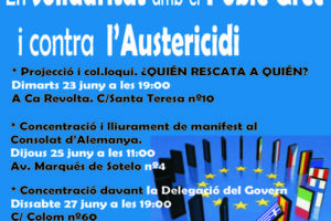 23, 25 y 27-j Valencia: En Solidaridad con el Pueblo Griego y contra el Austericidio