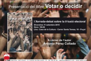 11-s Puçol: Presentación del libro «Votar o decidir» y charla-debate sobre la ilusión electoral