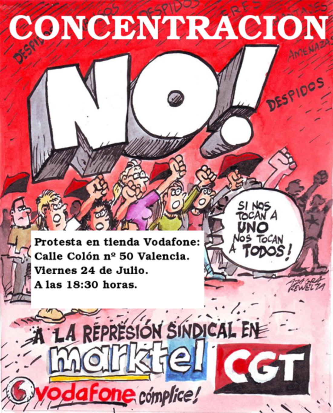 24-J Alicante y Valencia: Actos de protesta contra las condiciones laborales de Marktel