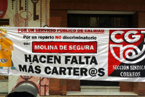 La CGT DE Murcia comienza una campaña contra las discriminación de Correos en Molina de Segura