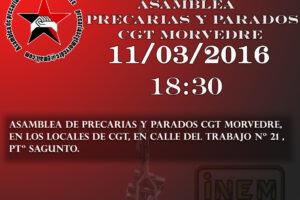 11-M Puerto de Sagunto: Presentacion de la Asamblea Precarias y Parados CGT Morvedre