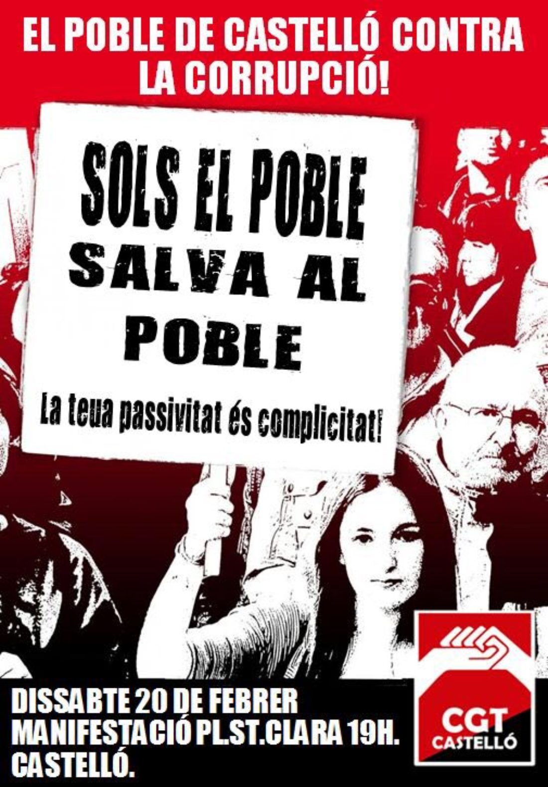 20-f Castelló: Manifestación. ¡El pueblo de Castelló contra la corrupción!