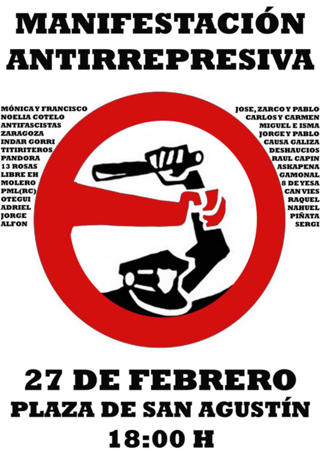 27-f Valencia: Manifestación Antirrepresiva
