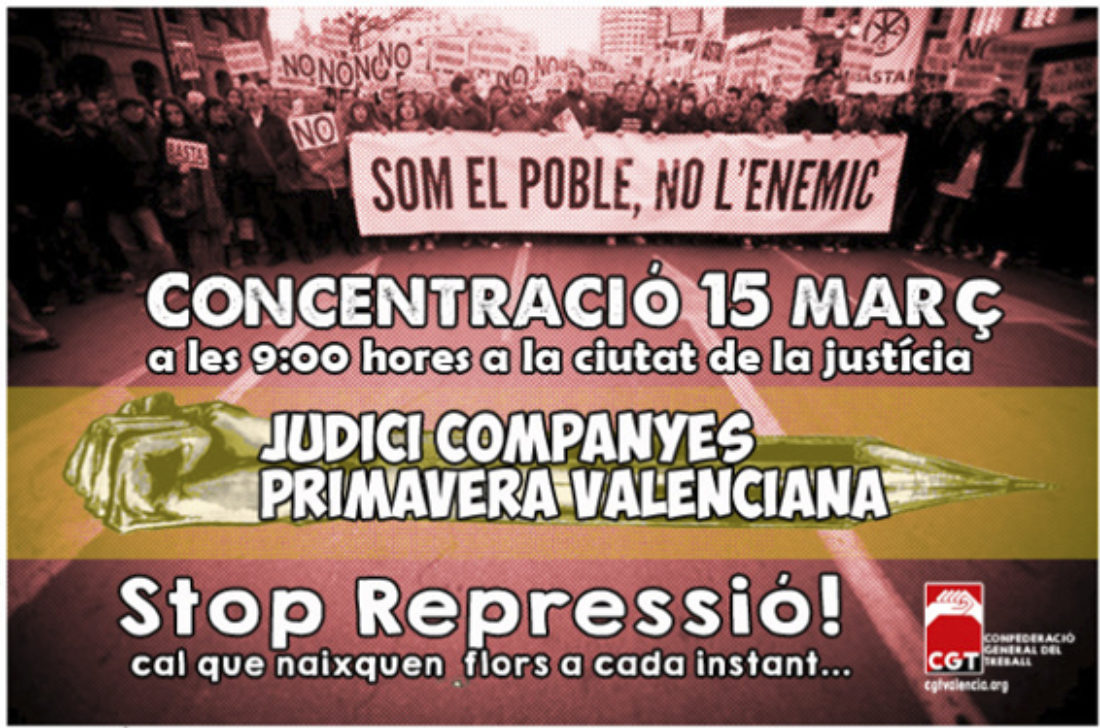 15-M: Juicio y concentración compañeras Primavera Valenciana