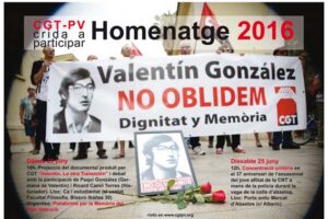 Homenaje a Valentín González en el 37º aniversario de su asesinato
