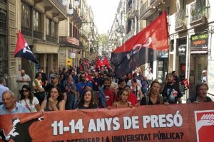 La CGT convoca movilizaciones el 20 de octubre en solidaridad con los encausados en el proceso contra 27 estudiantes y trabajadores de la Universidad Autónoma de Barcelona por ocupar el Rectorado durante una huelga de 2013