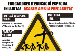 1-d País Valencià: Concentraciones de Educadoras de Educación Especial en lucha. ¡Acabemos con la precariedad!