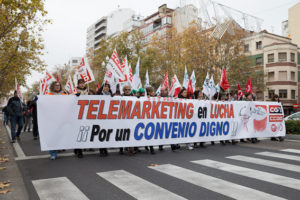 Valladolid, manifestación de trabajador@s de Telemarketing