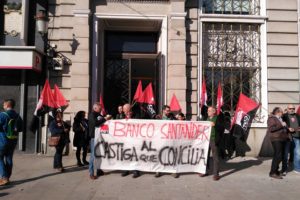 El Banco Santander claudica ante la movilización de la CGT