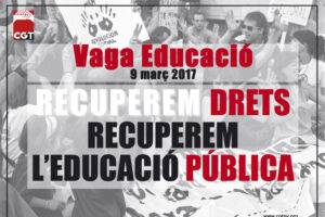 CGT-PV llamamiento a secundar la Huelga del Sector Educativo el 9 de marzo