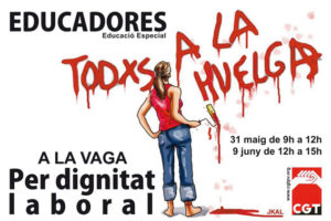Huelga de educadoras en las escuelas e institutos públicos valencianos