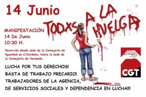 ASSDA en lucha, huelga y manifestación el 14 de junio en Málaga