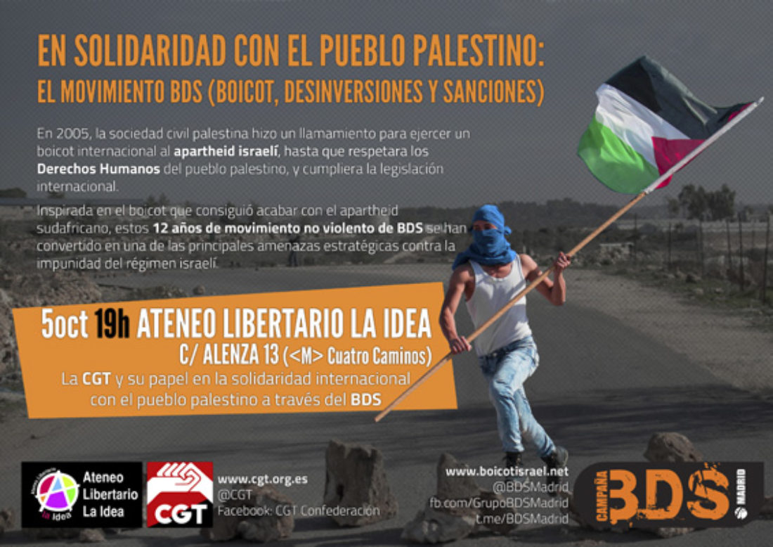 En solidaridad con el pueblo palestino: El movimiento BDS (Boicot, Desinversiones y Sanciones)