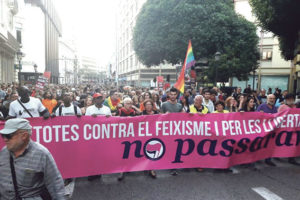 València responde a las agresiones del 9 de octubre manifestándose “contra el fascismo y por las libertades”