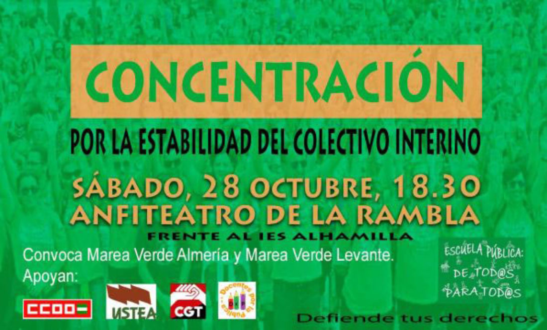 Concentración en Almería por la estabilidad del personal docente interino