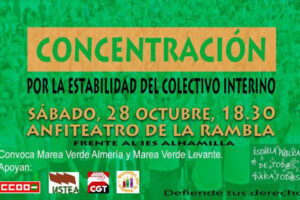 Concentración en Almería por la estabilidad del personal docente interino