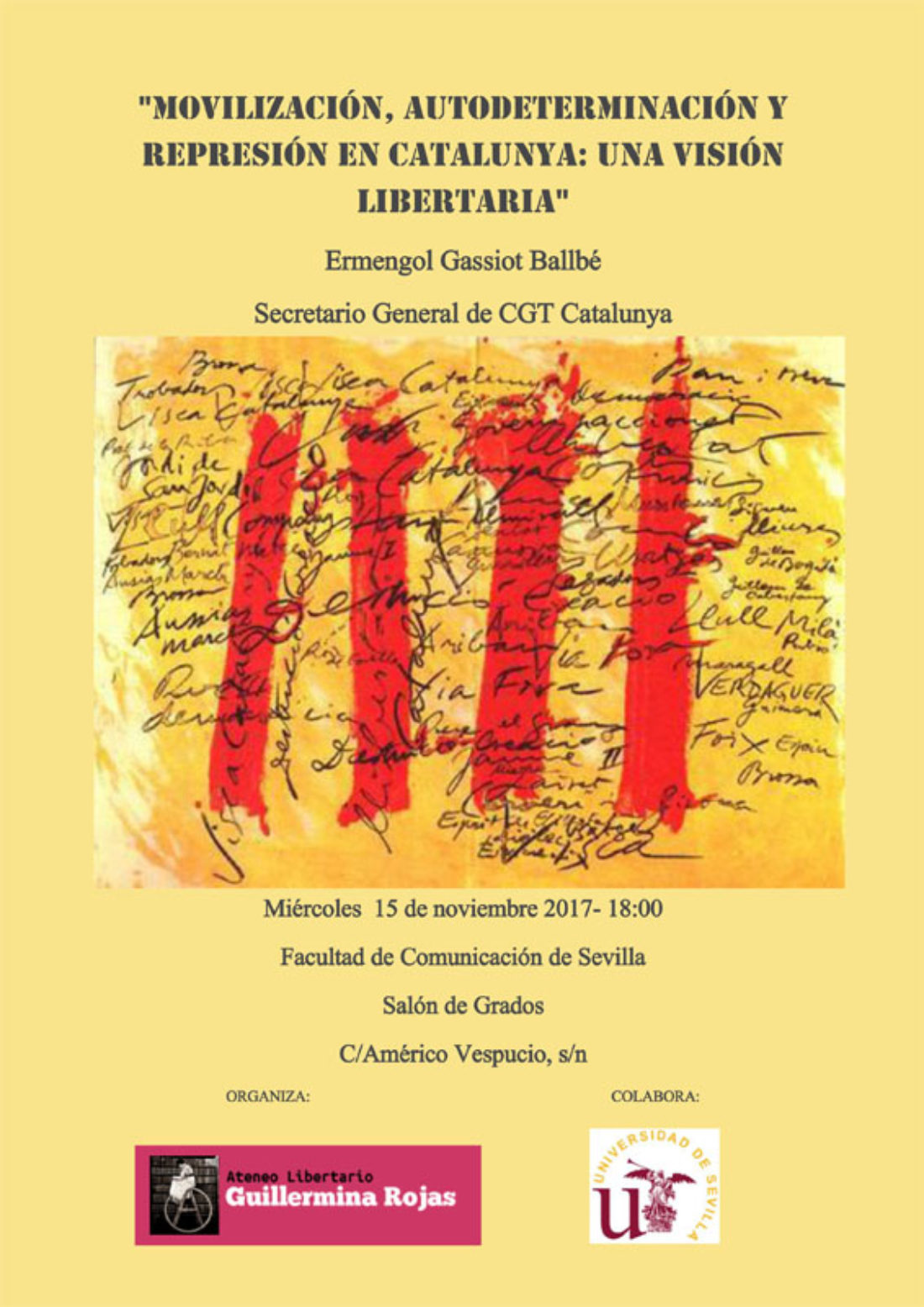 15-N, Charla: «Movilización, autodeterminación y represión en Catalunya: una visión libertaria»