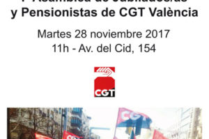 28-n València: Iª Asamblea de Jubilados/as y Pensionistas de CGT València