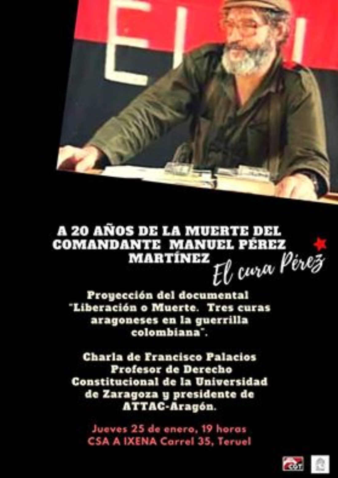 Documental y charla «A 20 años de la muerte del comandante Manuel Pérez Martínez»