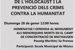 28-E Ciutadella: Actos por la Memoria del Holocausto y la Prevención de los Crímenes contra la Humanidad