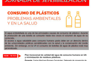 Jornadas sobre envases de plásticos, salud y medio ambiente + Concurso de carteles sobre el agua en la Universitat d’Alacant