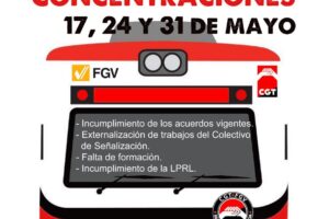 La plantilla del servicio de señalización de FGV se moviliza con concentraciones y huelgas en Valencia contra la privatización impuesta por la Generalitat