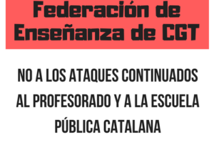 No a los ataques continuados al profesorado y a la escuela pública en Cataluña