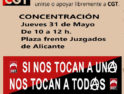 31-m Alacant: Concentración frente a los juzgados por la readmisión de Ademar Pablo, represaliado por ser delegado sindical de CGT en Ubesa (Alsa)