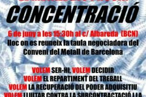Movilización del sindicalismo alternativo ante la Mesa de negociación del Convenio del Metal de Barcelona