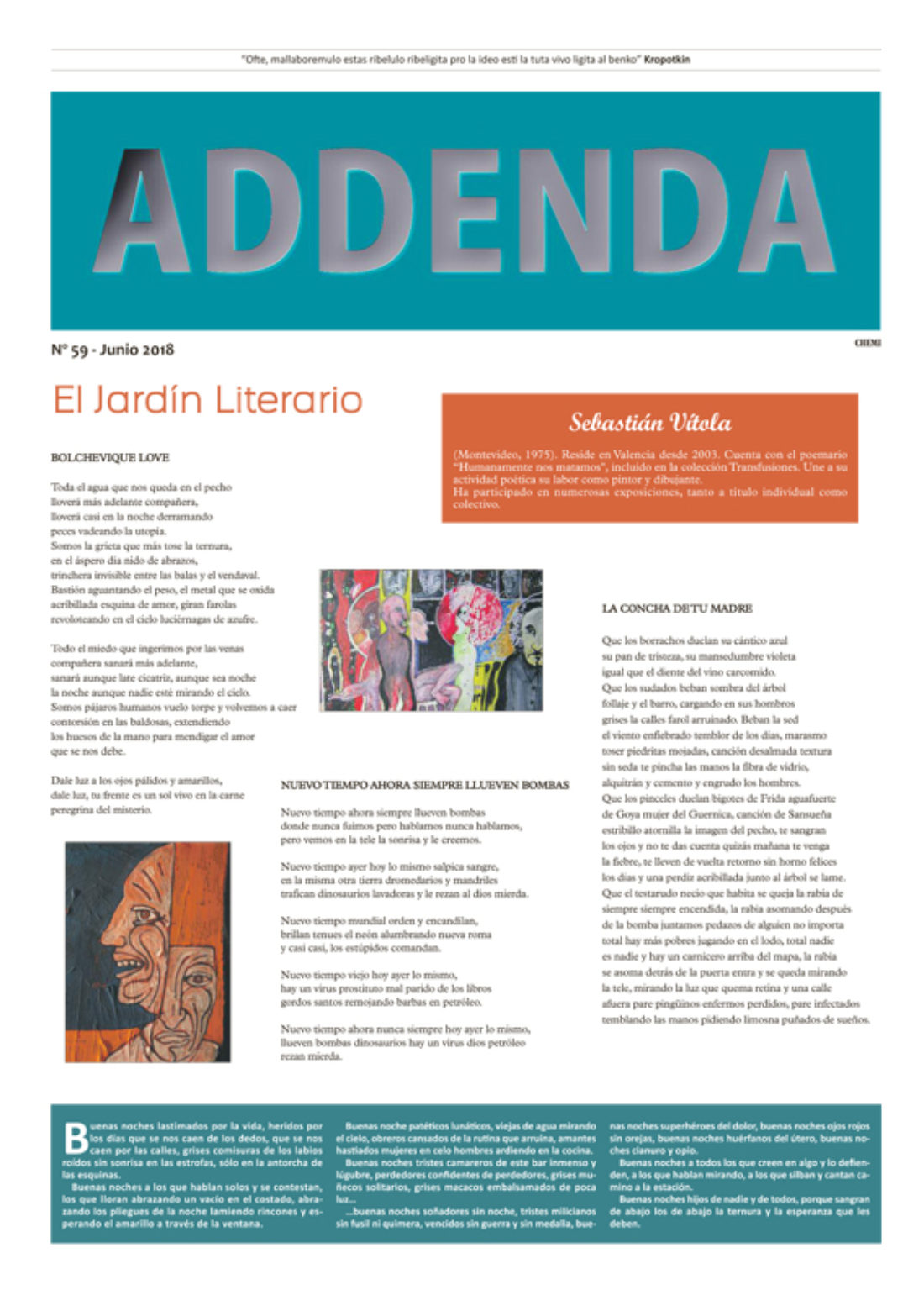 Addenda, suplemento cultural del RyN – Nº 59, junio 2018