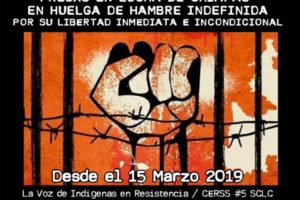 Apoyo de la CGT a las personas presas en huelga de hambre indefinida en Chiapas