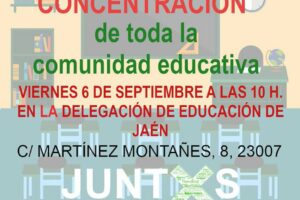 Concentración de toda la comunidad educativa en Jaén